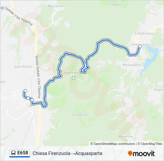 E658 Bus Line Map