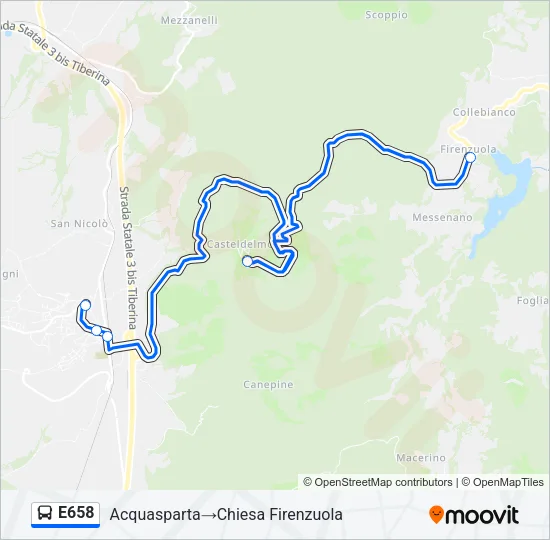 E658 Bus Line Map