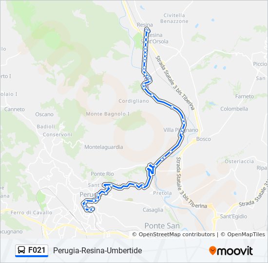 F021 bus Line Map