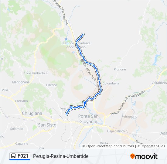 F021 bus Line Map