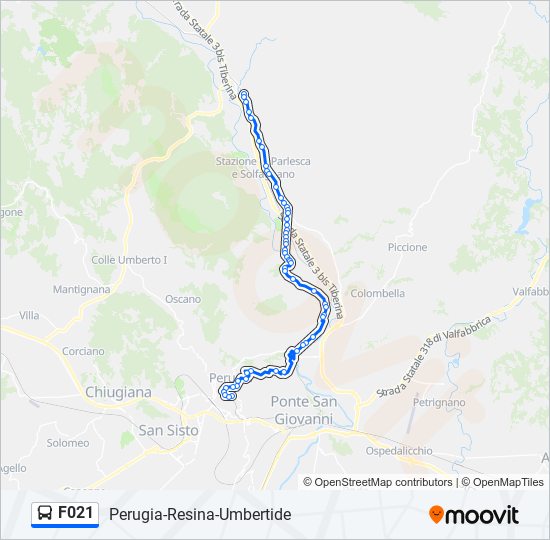 F021 bus Line Map