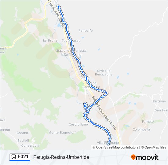 F021 bus Line Map