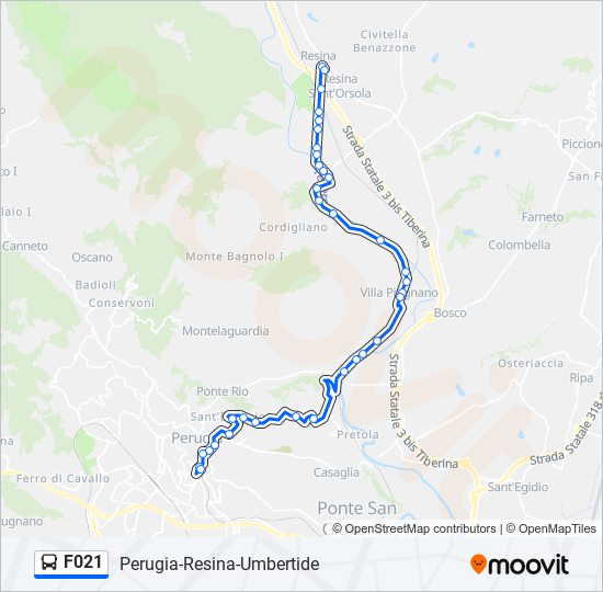 F021 bus Line Map