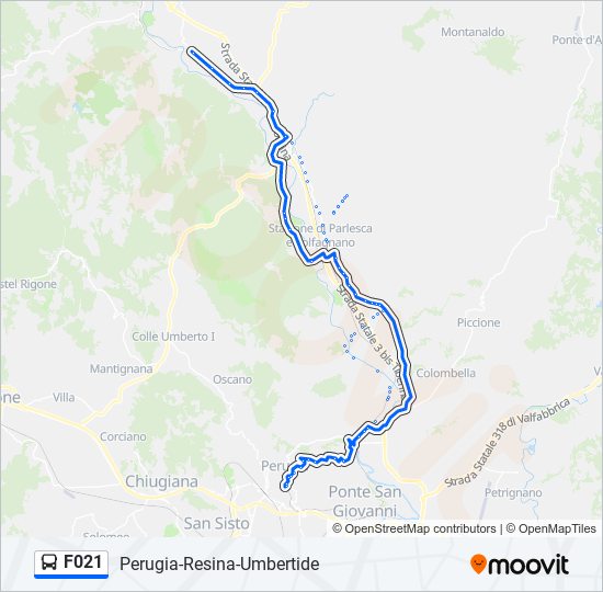 F021 bus Line Map