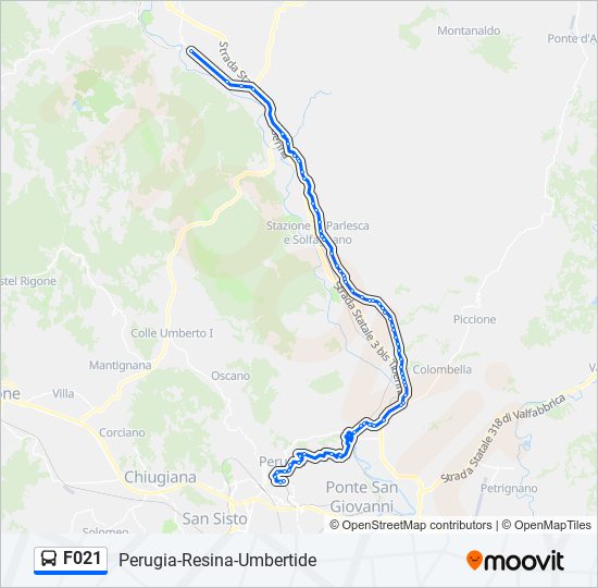 F021 bus Line Map