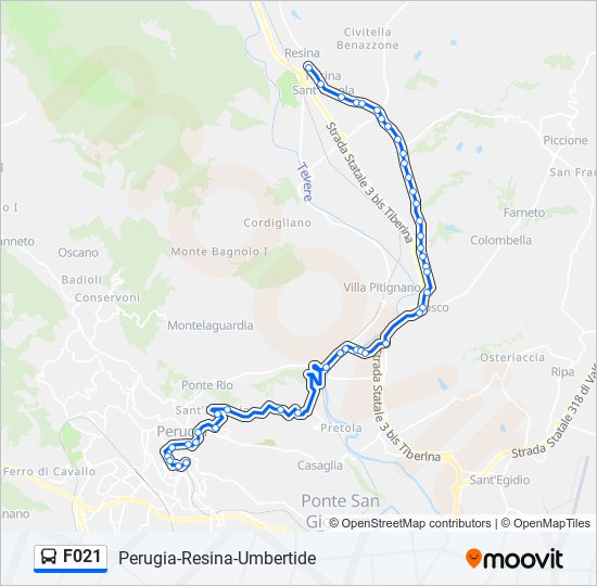 F021 bus Line Map