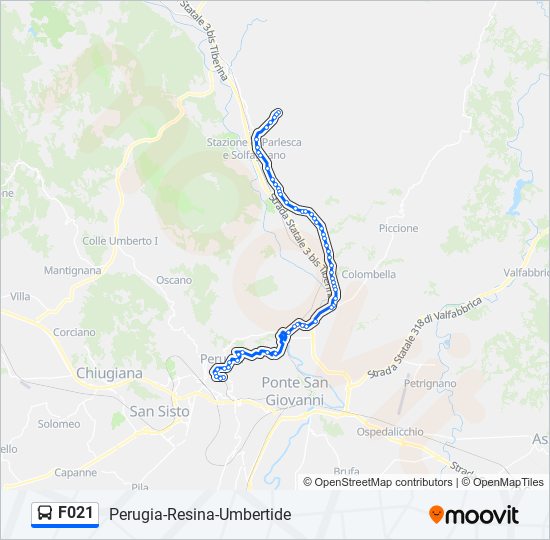 F021 bus Line Map