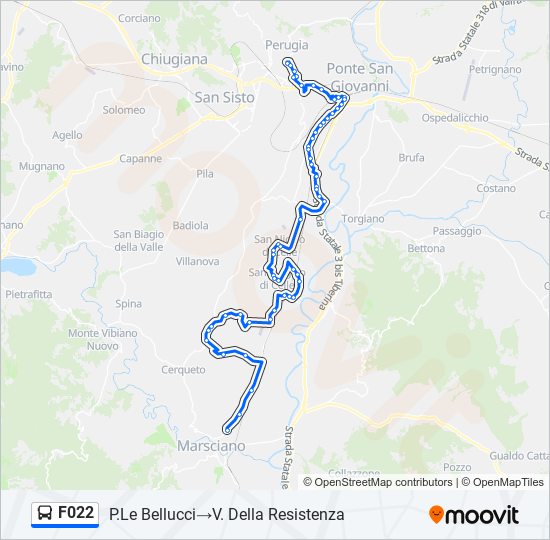 F022 bus Line Map