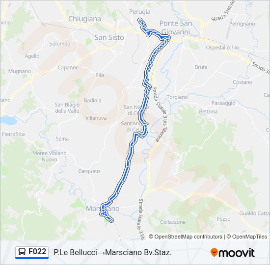 Percorso linea bus F022