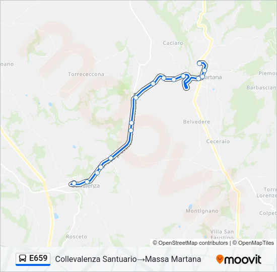 E659 Bus Line Map
