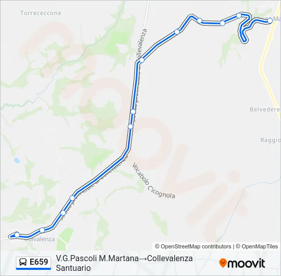 E659 Bus Line Map
