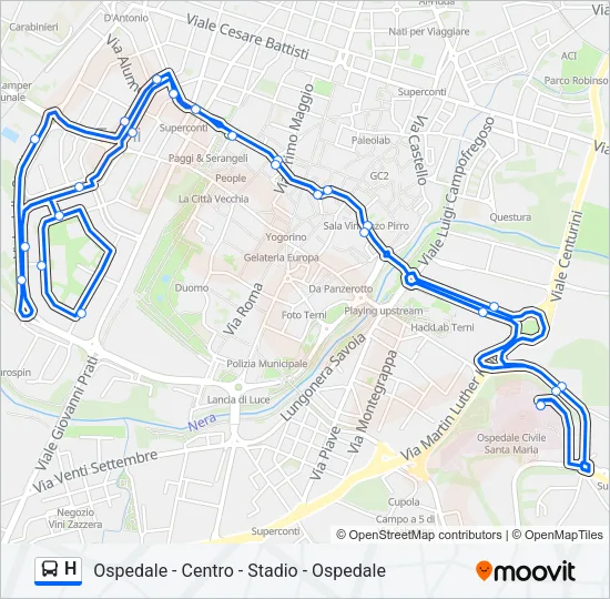 H Bus Line Map
