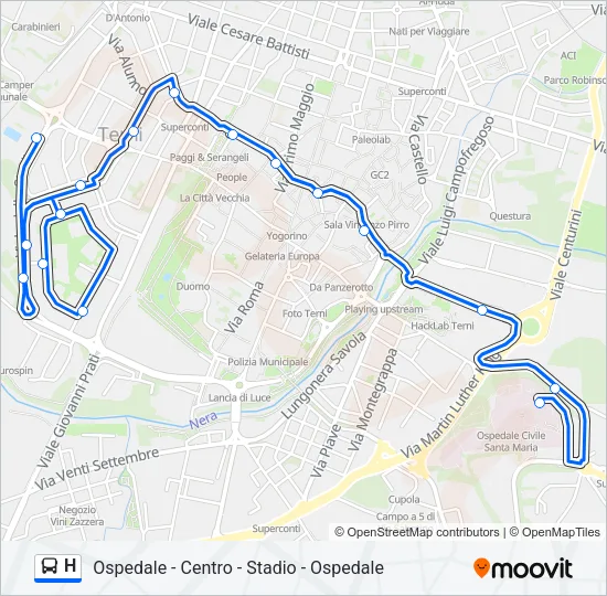 H Bus Line Map
