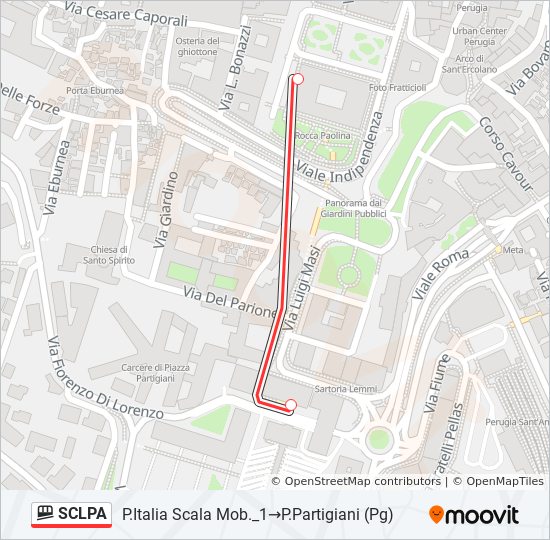 Percorso linea funicolare SCLPA