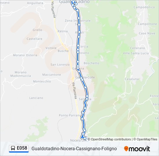 E058 bus Line Map