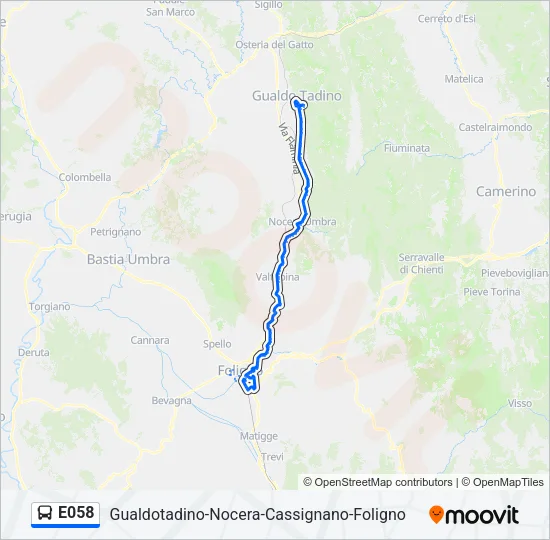 E058 Bus Line Map