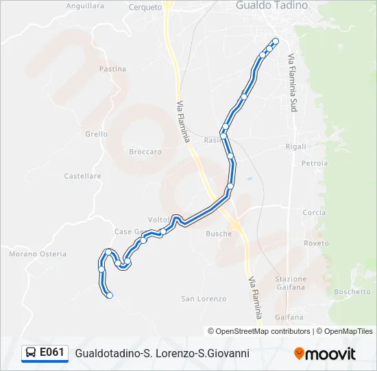 E061 Bus Line Map
