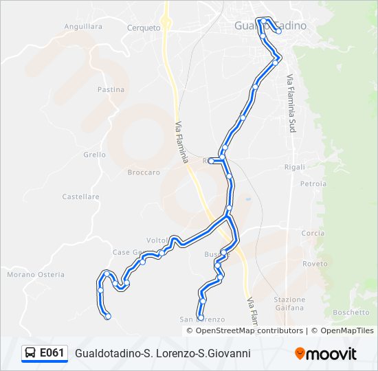 E061 bus Line Map