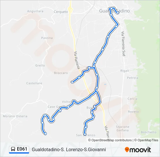 E061 Bus Line Map