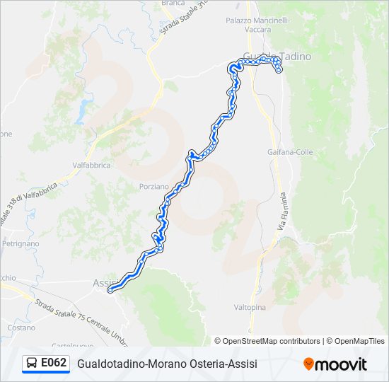 E062 bus Line Map