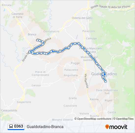 E063 bus Line Map