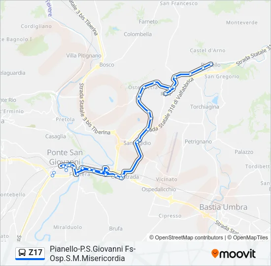 Z17 Bus Line Map