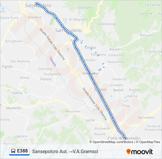E388 Bus Line Map