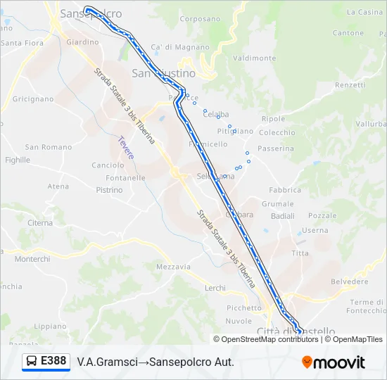 E388 Bus Line Map