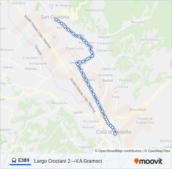 E389 bus Line Map