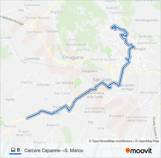 B Bus Line Map