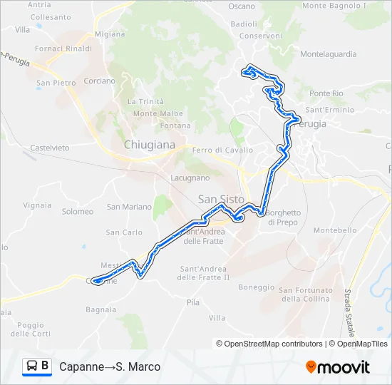 B Bus Line Map