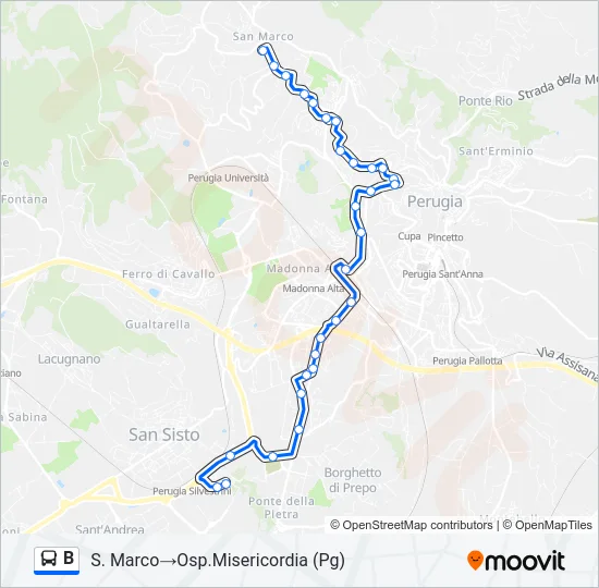 B Bus Line Map