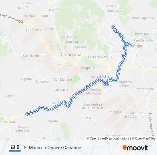 B Bus Line Map