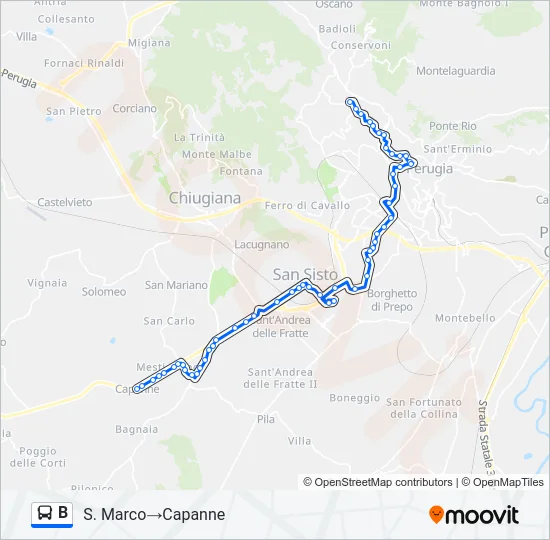 B Bus Line Map