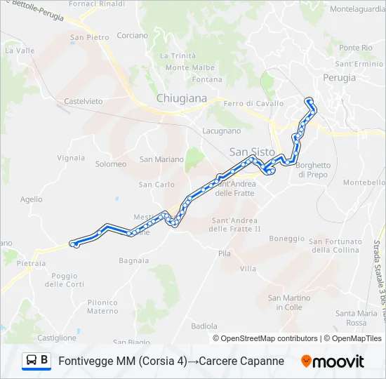 B Bus Line Map