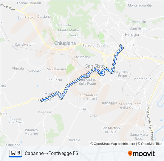 Linea b orari fermate e mappe Capanne Fontivegge FS Aggiornato