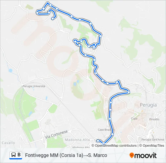 B Bus Line Map