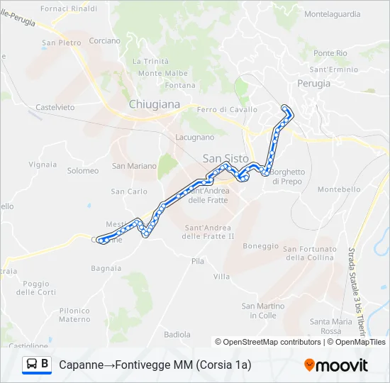 B Bus Line Map