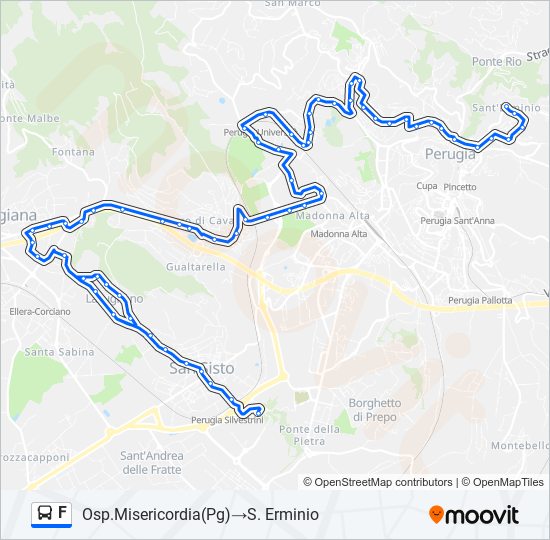 Linea f orari fermate e mappe Osp.Misericordia Pg S