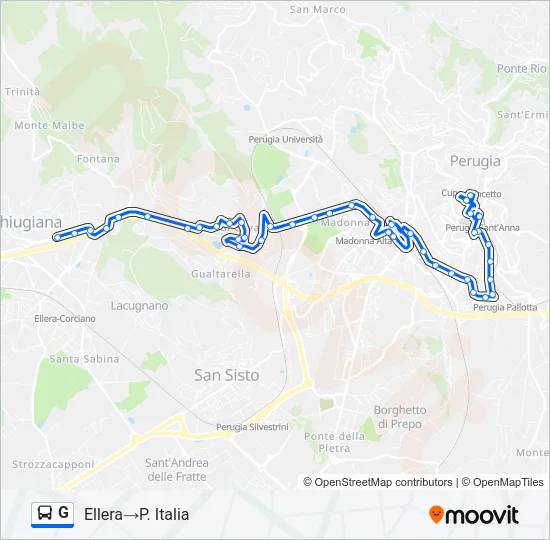 G Bus Line Map