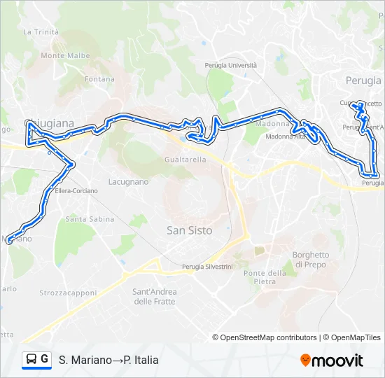 G Bus Line Map
