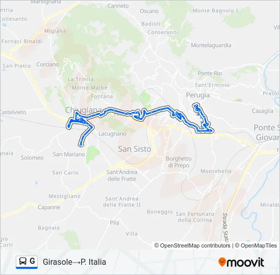 G Bus Line Map