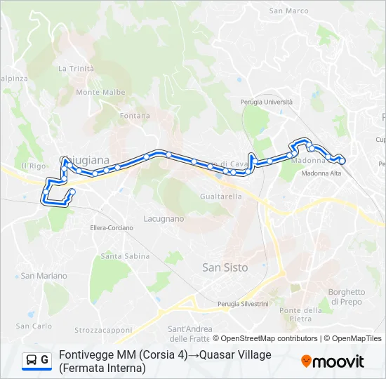 G Bus Line Map