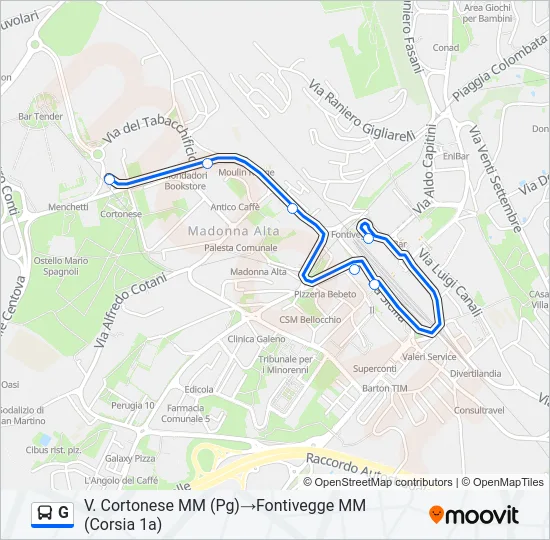 G Bus Line Map