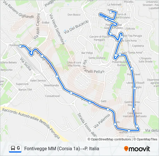 G Bus Line Map
