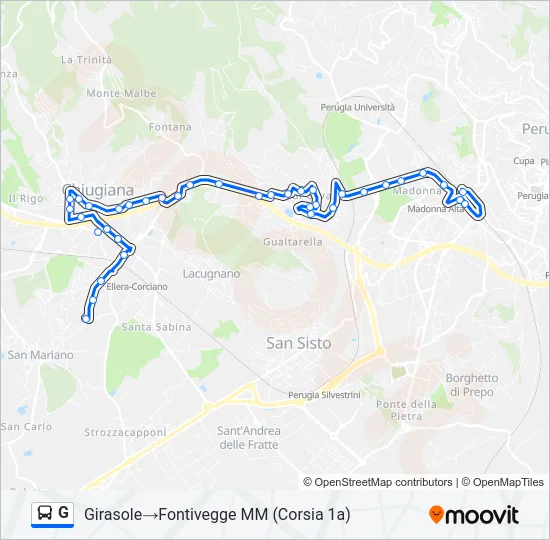G Bus Line Map