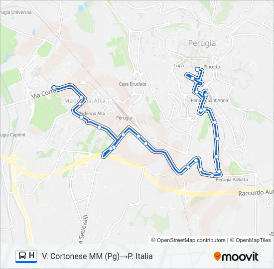 H Bus Line Map