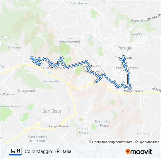 H Bus Line Map