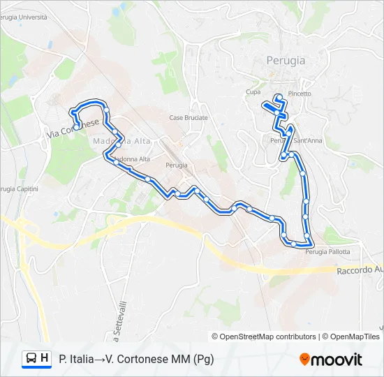 H Bus Line Map
