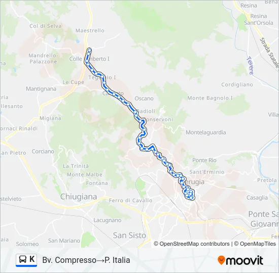K Bus Line Map